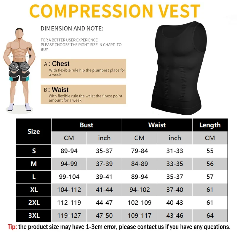 Men\'s Slimming Shaper Vest Elastic Body Shapewear Compression Abdominal No Sleeves Vest Breathable Fitness Sport Shaping Shirt