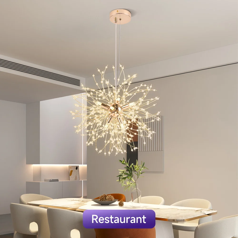Modern Dandelion Fireball Crystal Chandelier G9 Lamp Holder AC110-220V Ceiling Light Decorative Lighting Fixture For Bedroom
