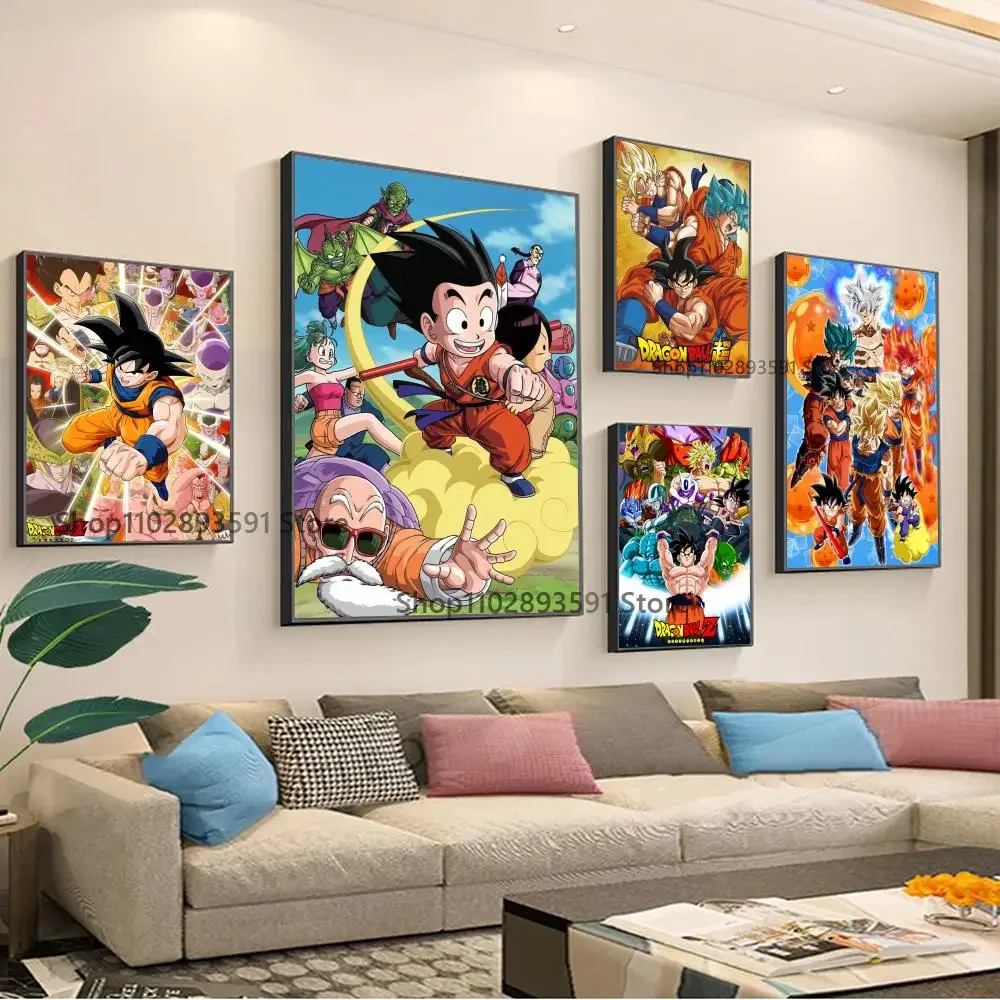 1pc Anime Dragon Ball Son Gohan Vegeta  Poster Paper Print Home Bedroom Entrance Bar Cafe Art Painting Decoration