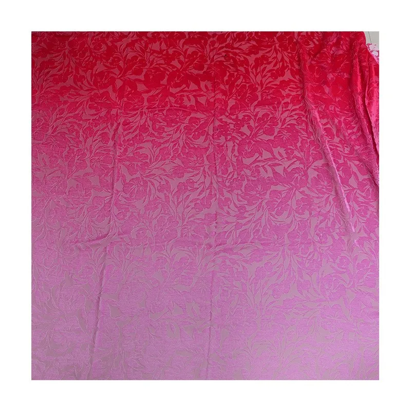 Silk fabric with a gradient of floral patterns woven velvet and dress cheongsam
