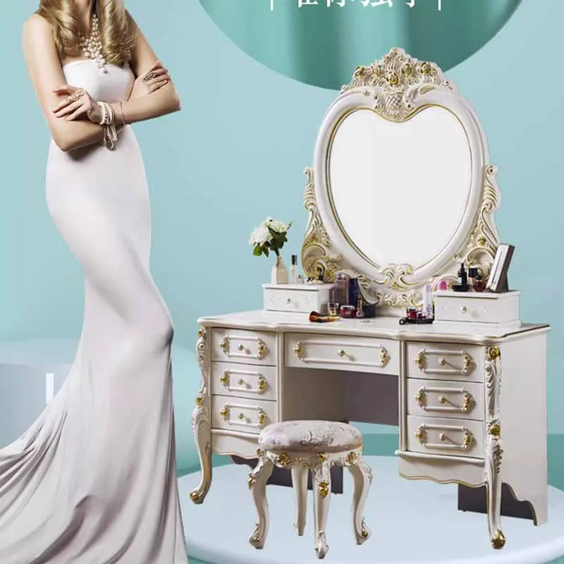 

Modern European Dresser Eithe Bedroom Girl Large Luxury White Dressing Table Makeup Living Room Comoda Pra Quarto Furniture