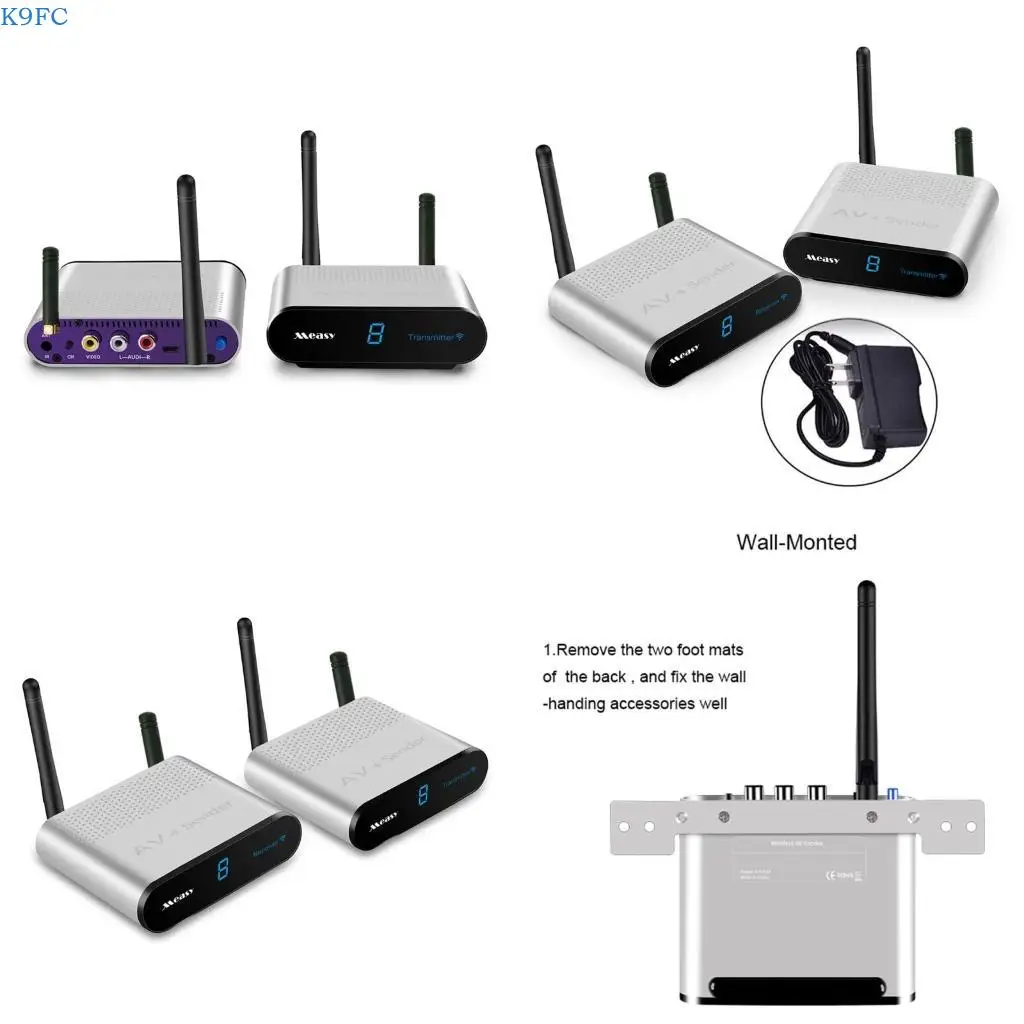 

K9FC 2.4GHz RCA AV Sender Receiver Video Wireless Transmitter IR Remote