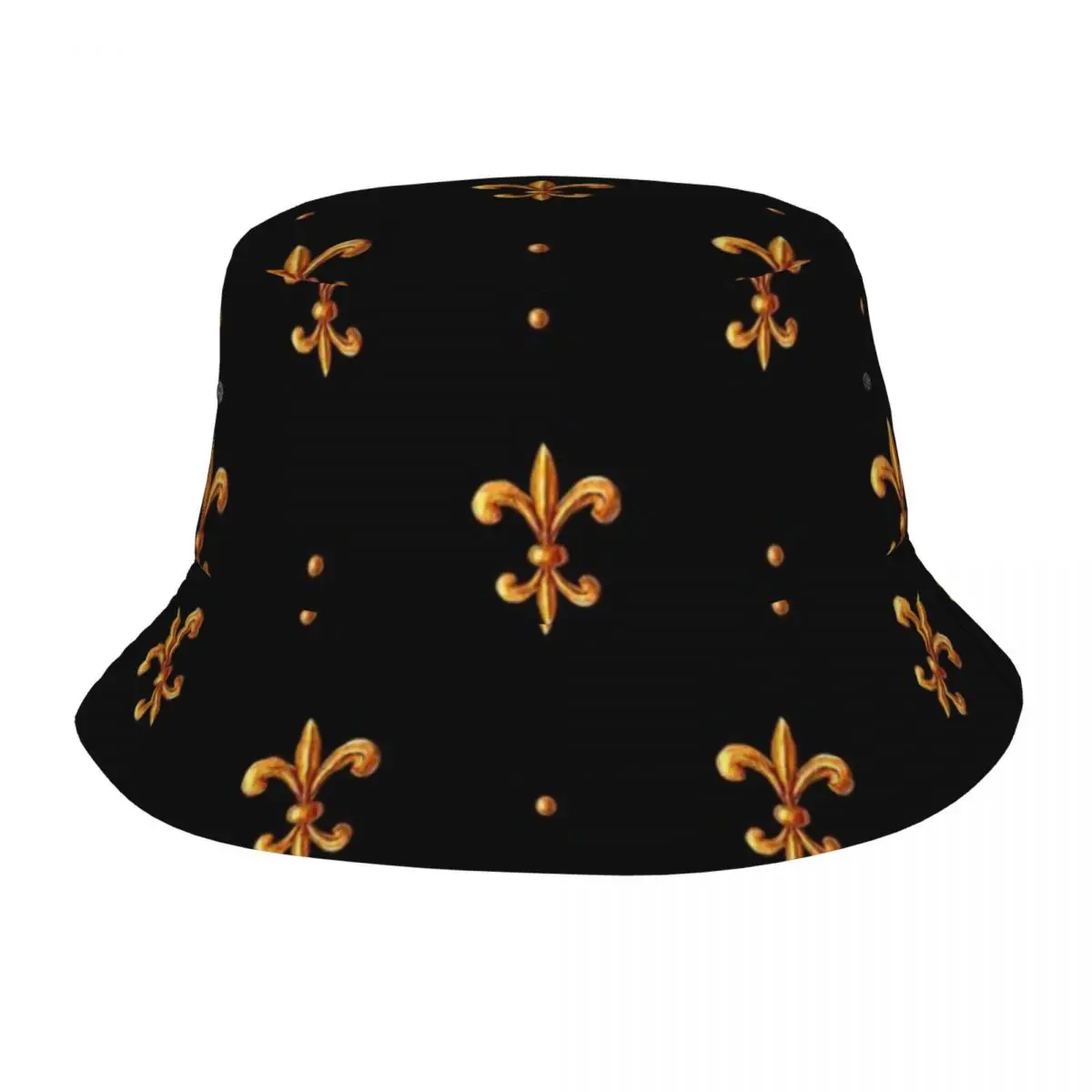 Baroque Fleur De Lis Unisex Casual Sun Hat Bucket Bob Hip Hop Cap Fisherman Panama