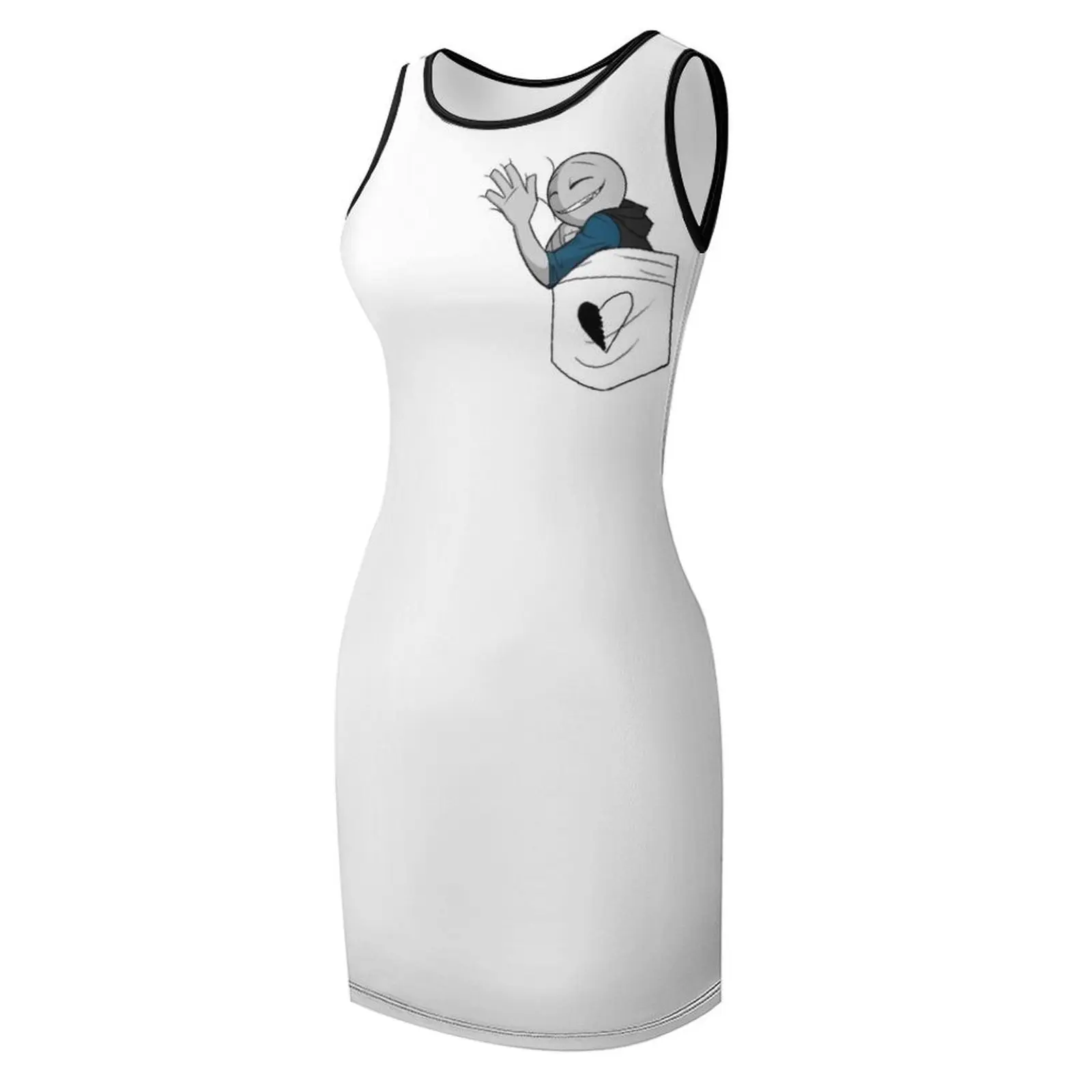 彼氏のポケット付きノースリーブサンドレス、イブニングドレス、レディースドレス、プロム用ドレス