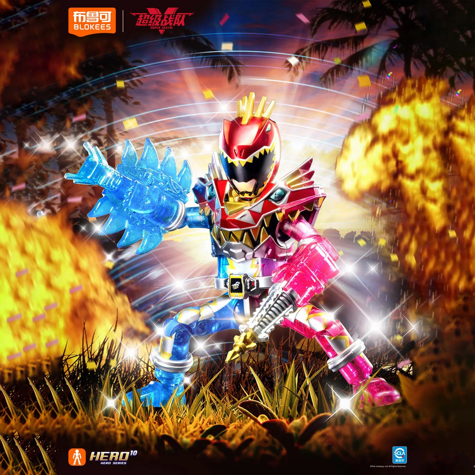 Blokees Super Sentai Stars Edition Vol.2 – Brave Dragon Red & Beetle King Figurenset, japanischer Tokusatsu-Modellbausatz, Geschenk