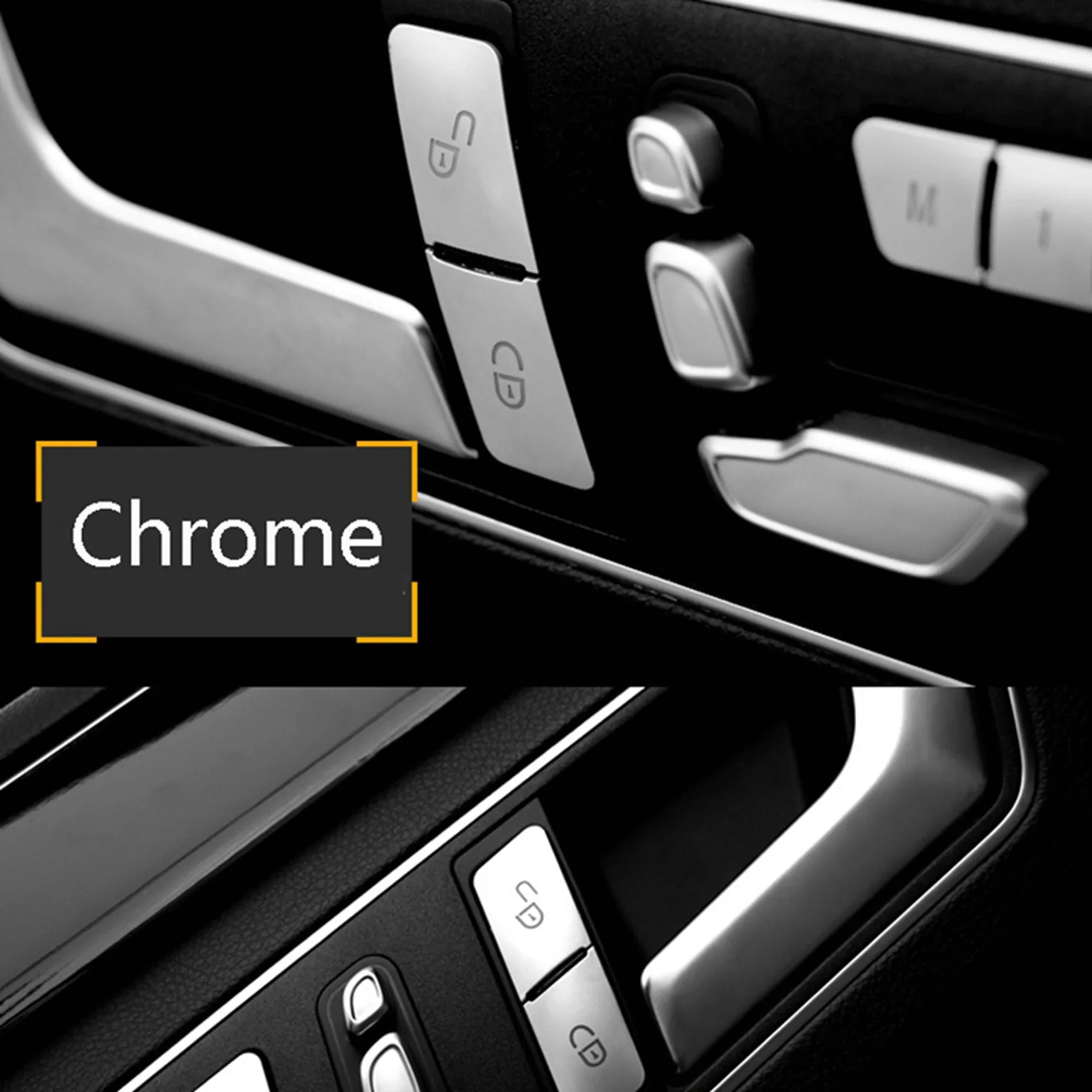 Leading-Edge-24Pcs Car Door Seat Memory Lock Buttons Covers Stickers For Mercedes Benz CLA/GLA/GLK/GLE/CLS/GL/ML/A/B/E
