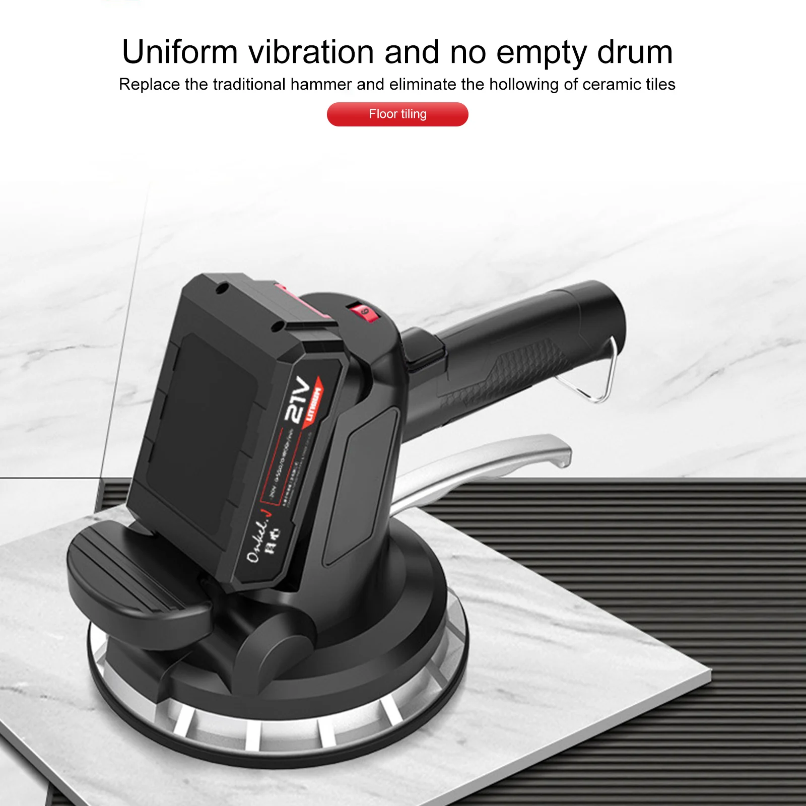 21V Tile Tiling Machine Wall Floor Tiles Laying Vibrating Tool 6-speed Adjustable Vibrating Ceramic Tile Machine 26000R/min
