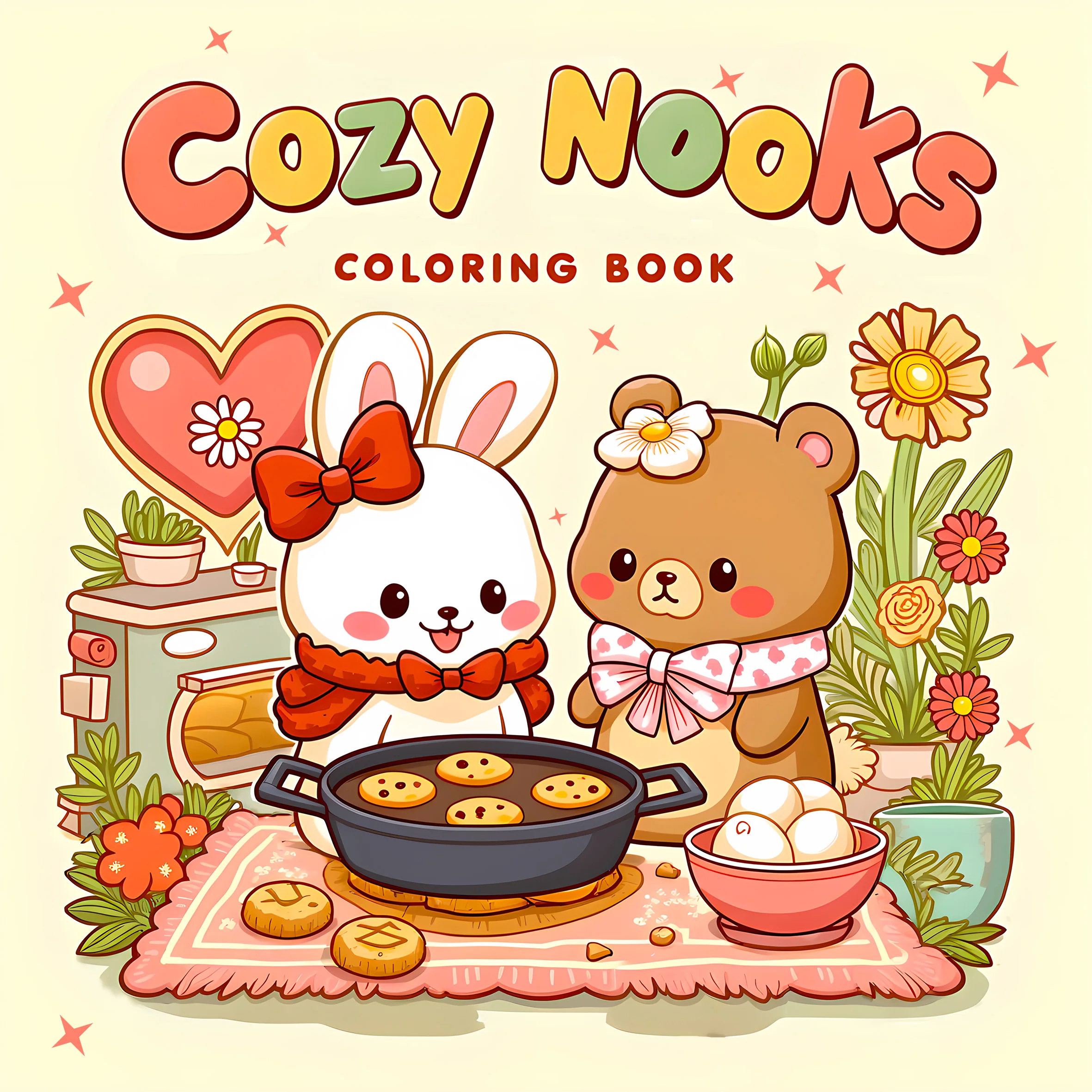 COZY NOOKS: Coloring Book for Adults Featuring Cute Cozy Daily Activities for Relaxation (Cozy Spaces Coloring)