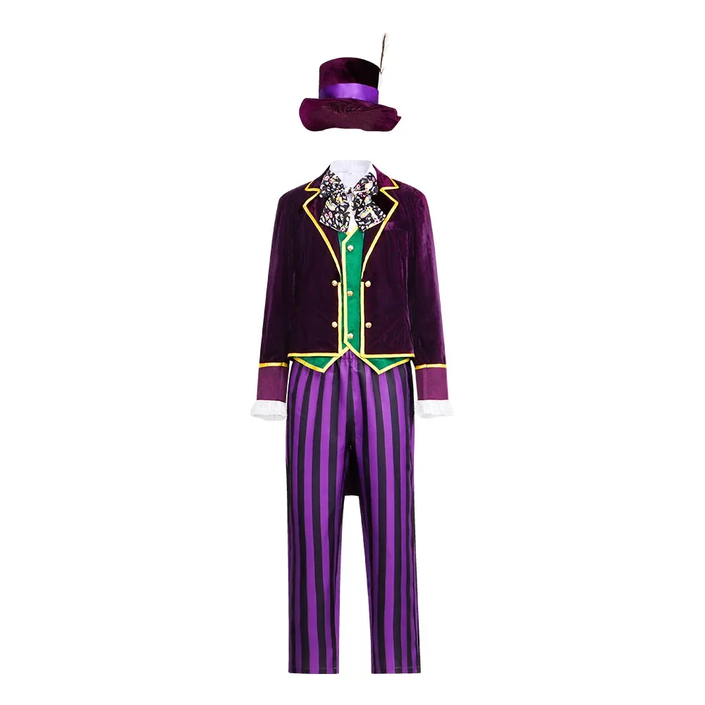 Alice in Wonderland Mad Hatter‌ Cosplay Costumes Movie Character Halloween Party Costume Performance Clothes for Adults