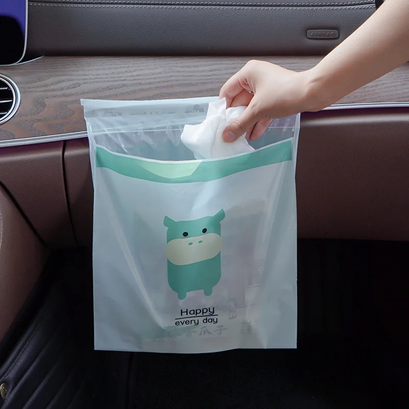 

15Pcs Car Garbage Bag Kitchen Trash Rubbish Bag Traveling Portable Auto Seat Back Pasting Trash Bag Office Home Disposable Bag