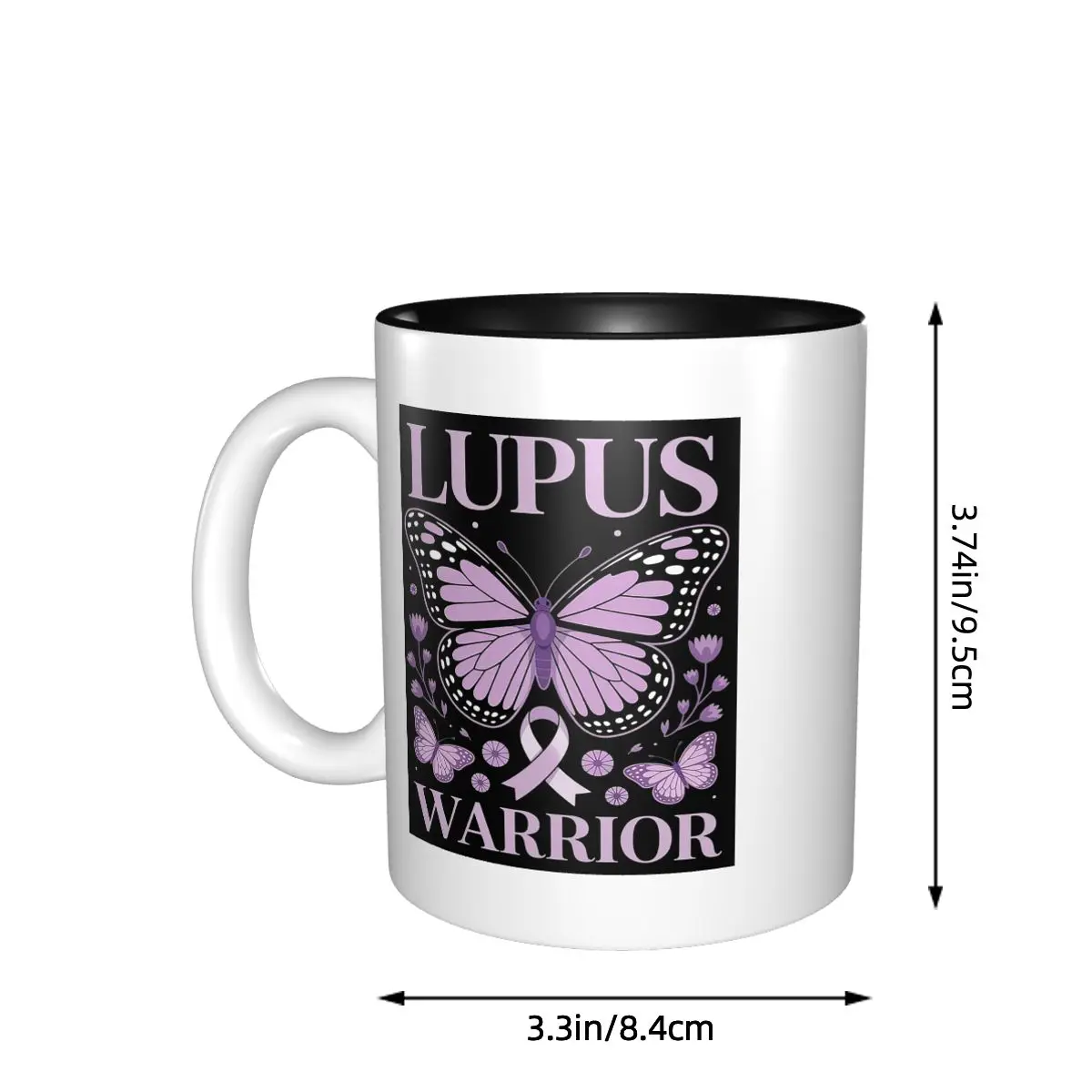 Lupus Warrior Butterfly Lupus Awareness Lupus Fighter Mug Funny Ceramic Coffee Cups Tea Mugs Milk Cup Drinkware Gifts for Friend
