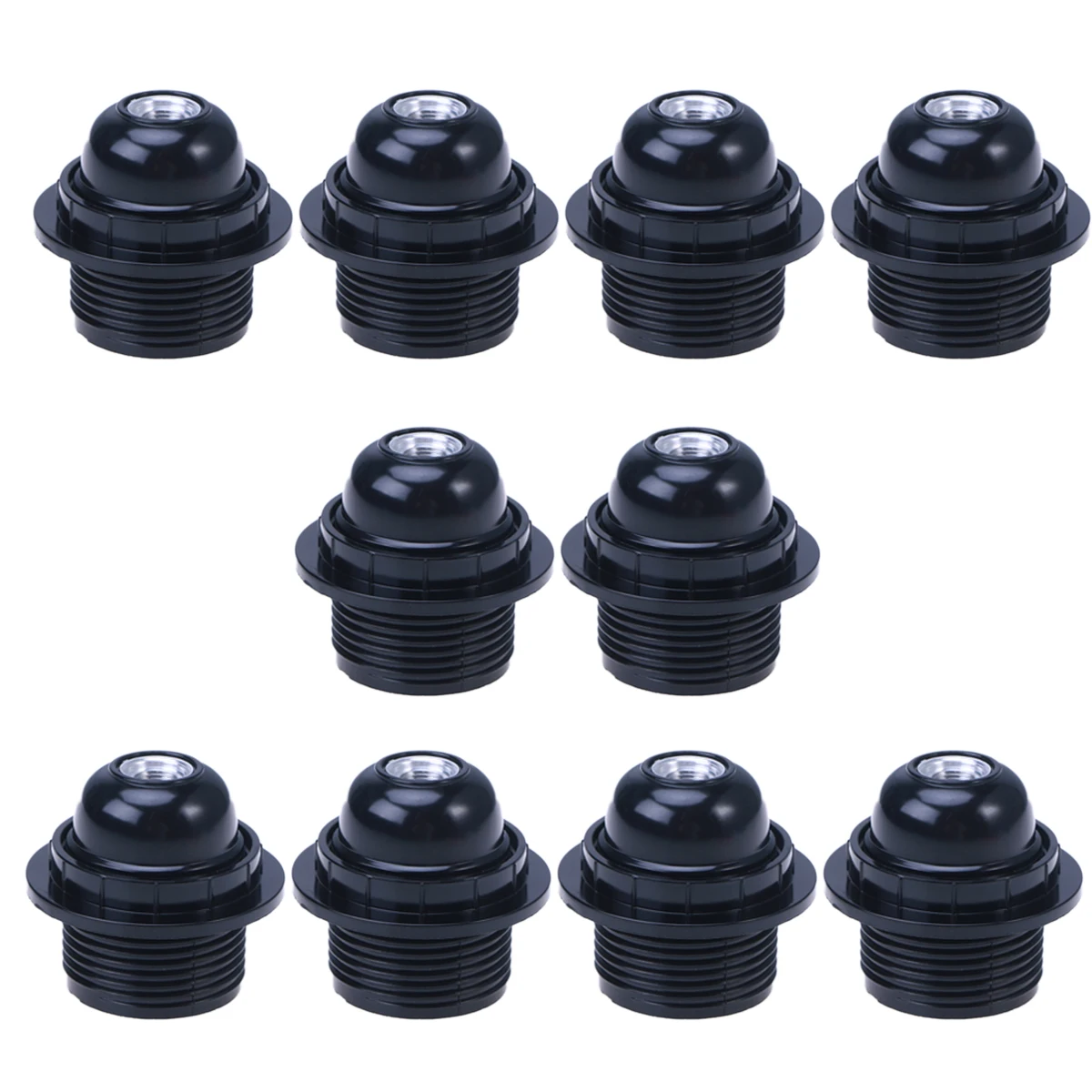 

10 pcs Lamp Holder Round Light Socket Bulb Base Plastic 0.5-2.5mm2 Cable Conventional Bulbs Fluorescents