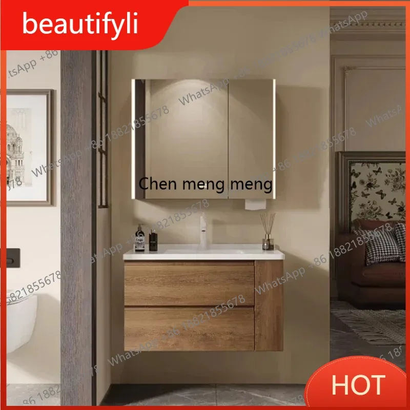 A139 Ceramic Integrated Basin Medium Antique Combination Bathroom Cabinet Toilet Washstand Face Wash Basin Cabinets Organizer Cl