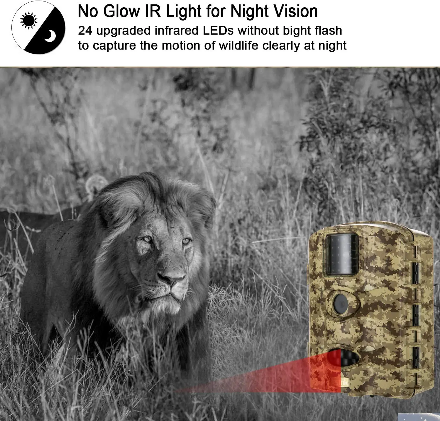 Bestok Trail Game Camera 16MP 1080P مقاوم للماء كاميرا الصيد الكشافة الحركة المنشط لمراقبة الحياة البرية #2
