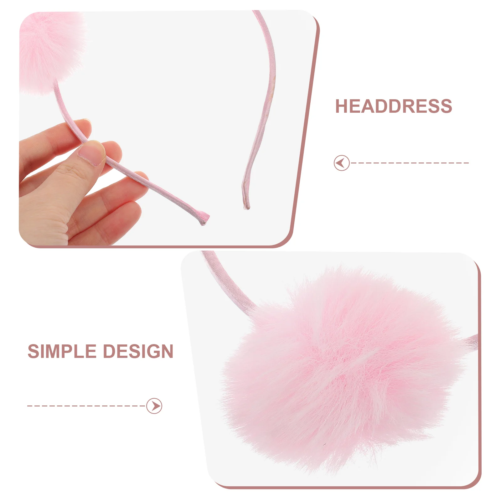 Zubehör Ball Stirnband Kind Karneval Kostüm Plüsch Pom Poms Farbige Stirnbänder