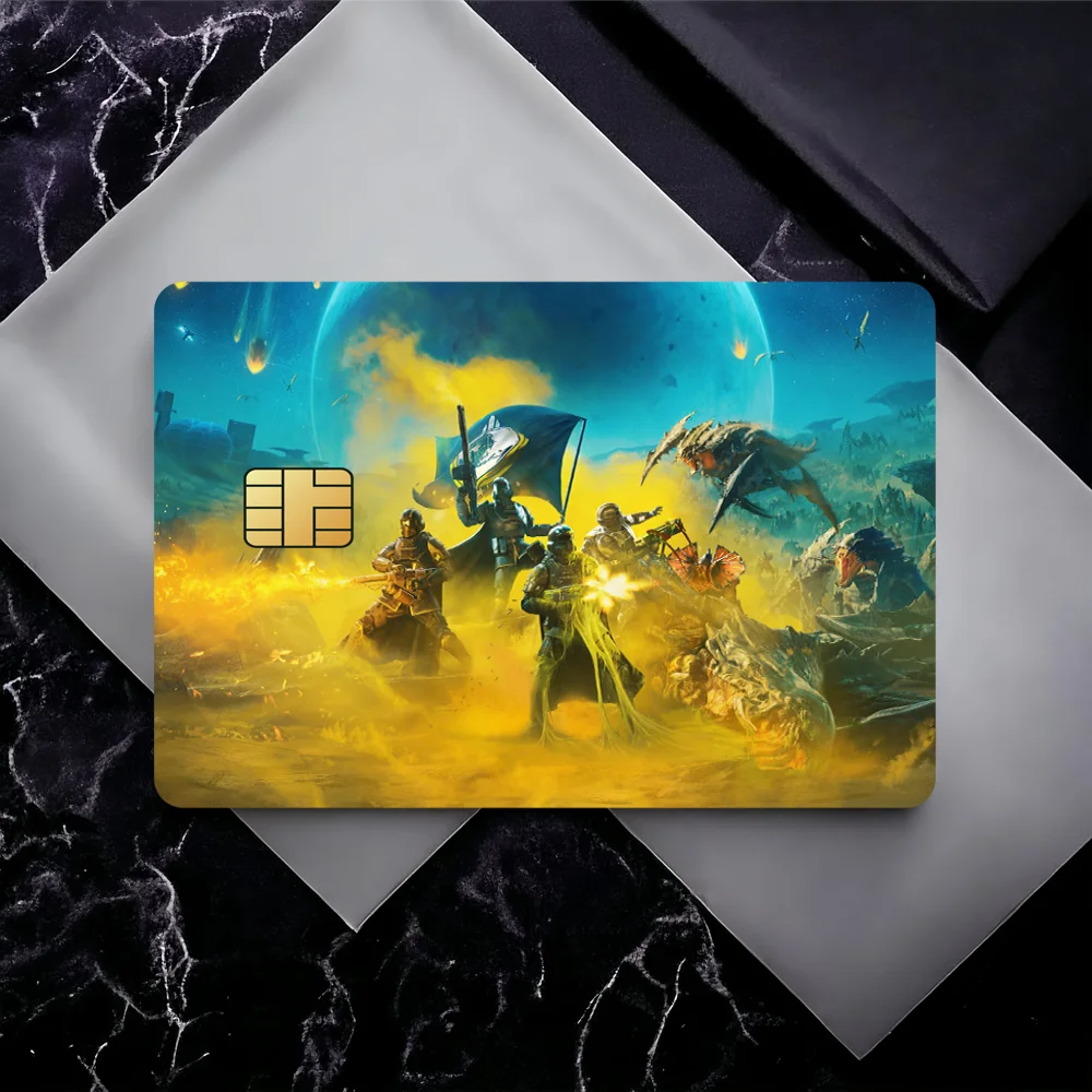 Game H-Helldivers 2 Decorative Small Waterproof Chip 4PCS Card Sticker New Anti-Scratch