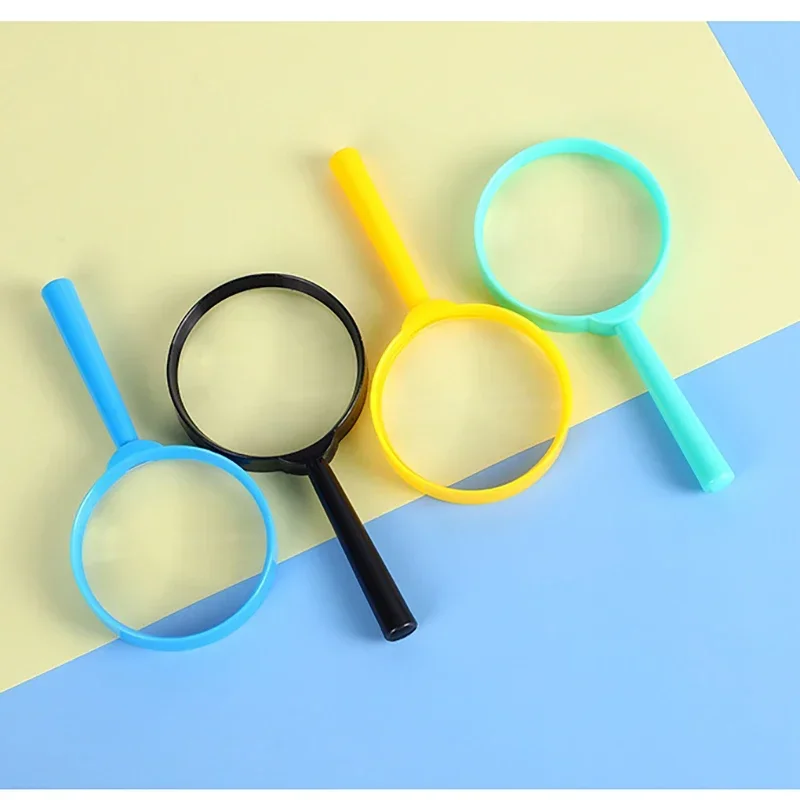 3x Hand-Held Reading Magnifiers Portable Toy Magnifier Children Magnifying Glass for Experiment Stationery Tools