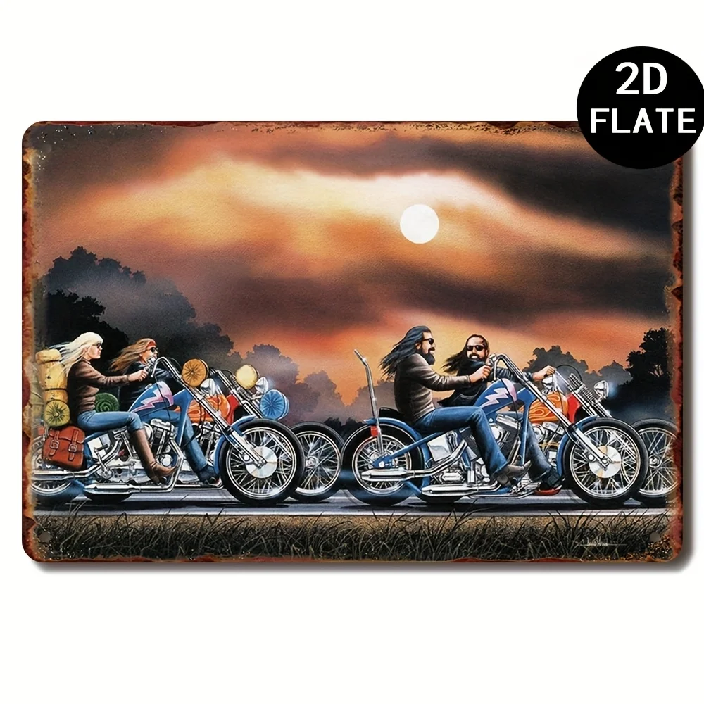 Retro Chopper Biker Wall Art, Durable Plaque for Home Office Man Cave, Ideal Birthday Gift for Motorcycle Biker Enthusiasts.