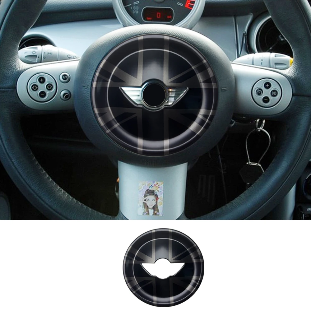 Car Steering Wheel Center Panel Cover Car Sticker For Mini Cooper R50 R52 R53 Car-Styling Interior Trim Auto Accessories