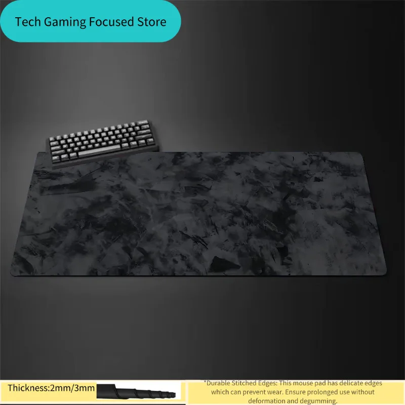 Graues Mauspad mm, überlocktes Mauspad XXL, Desktop-Tastatur-Tischunterlage, graue Serie, Gaming-Schreibtischunterlage, Computerzubehör