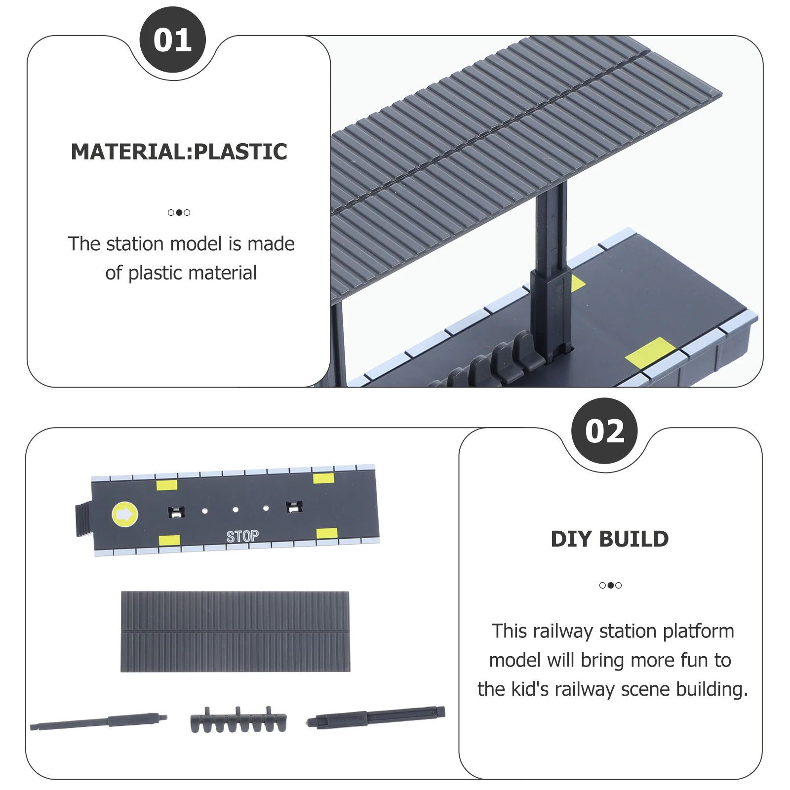 2 Pcs Model Train Accessories Track Platform Platforms Create Own Railway Station Plastic Railroad