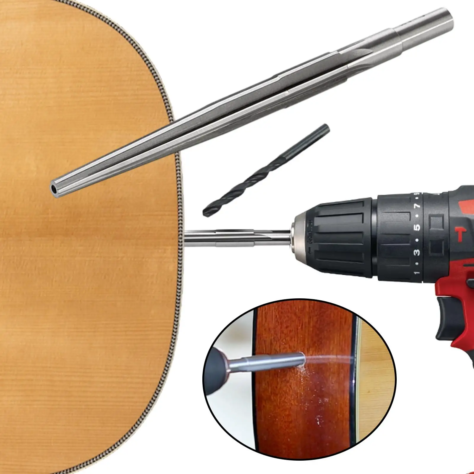 Guitar Endpin Jack Reamer Smooth Cut Alloy Maintenance Tool for Opening Hole Repair Folk Acoustic Guitar