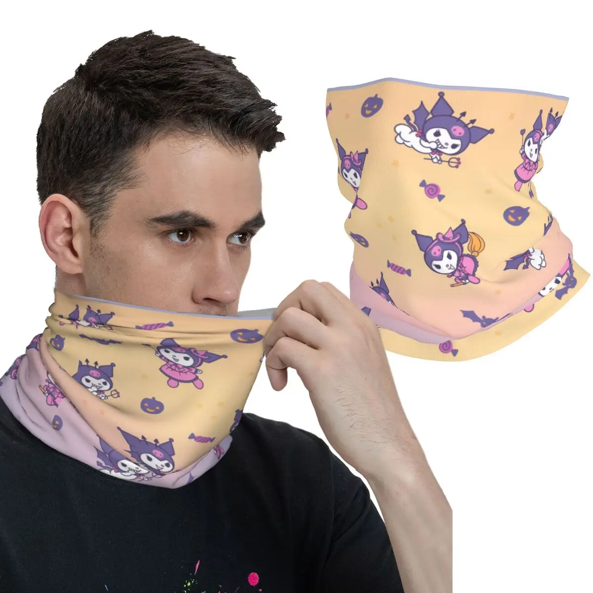 Buitensporten Bivakmuts Kuromi Fietsmasker Zachte warme gezichtsmaskers Trendy hardlopen Reizen Stofdichte sjaal Bandana