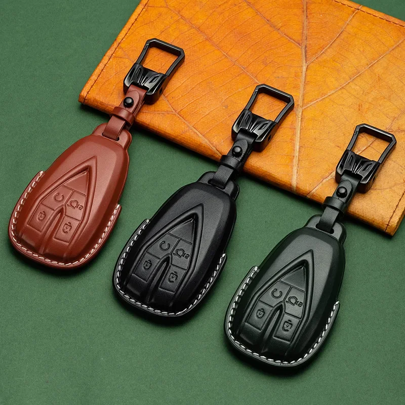 Leather Car Key Case Cover for Changan UNIT UNIK CS35PLUS CS55 PLUS CS75 PLUS Oshan X7 X5