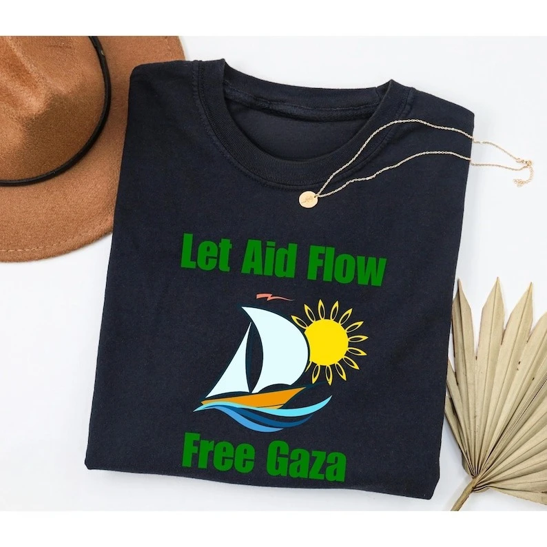 Don't Touch Sumud Flotilla T-shirt Beach Vintage T Shirts Cotton Harajuku Tshirt for Men Women Short Sleeve Top Tees Harajuku