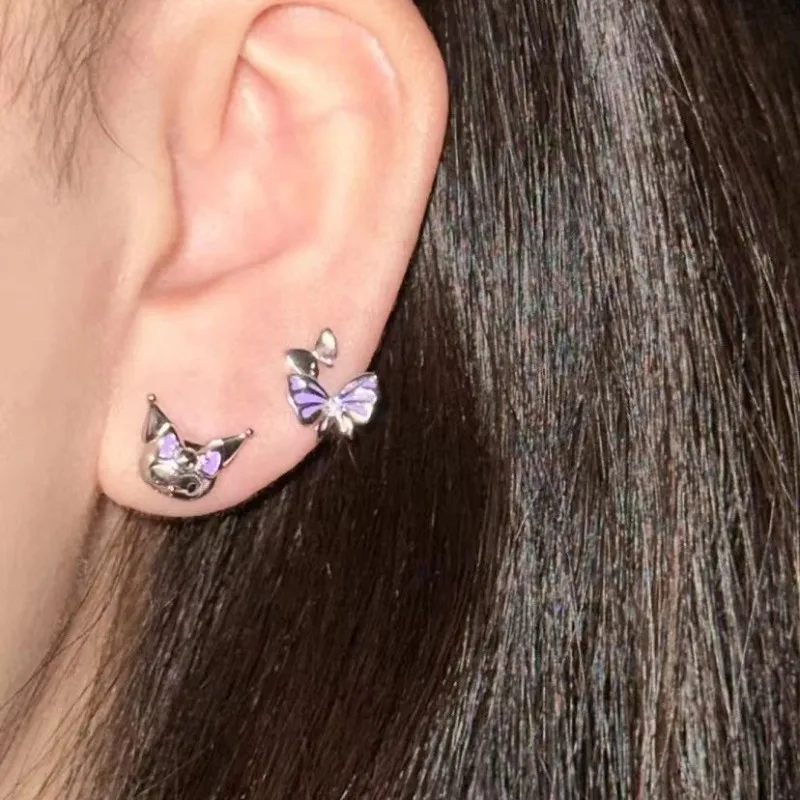 

Sweet Anime Kawaii Kuromi Ins Fashion Earrings Decoration Cute Cartoon Ear Pendant Lovely Birthday Gifts Toys for Kids