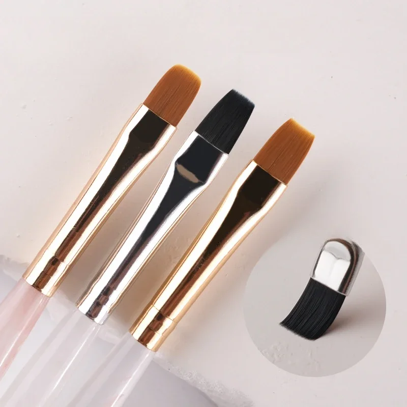 Pink White Simple Acylic Nail Brush Set Brush Pen Acrylic Handle Carving Powder Gel Liquid Salon Liner Brushes with Cap