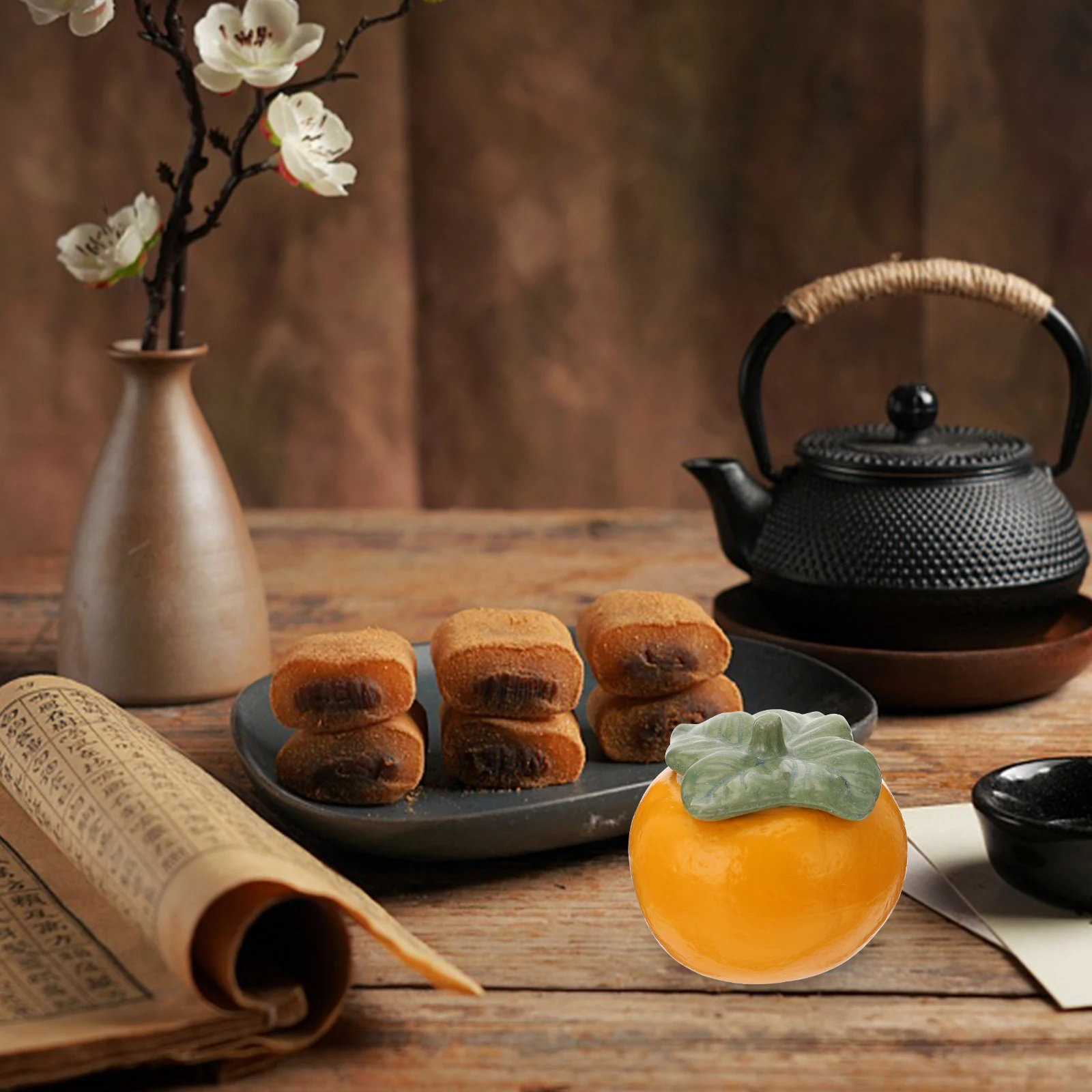 

1Pcs Orange Shape Tea Canister Ceramic Food Storage Jar Airtight Sealed Container for Tea Coffee Snacks Storage Can