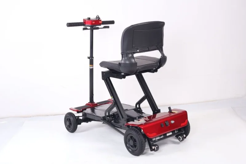 Four-wheeled elderly disabled automatic folding scooter, convenient lithium battery can be used on the plane