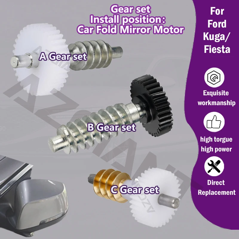 

For Ford Kuga MK1/2/3 2009-2024 Fiesta MK7/8 2008-2022 Car 35T 31T 33T gearwheels assembly of Side Wing Mirror Folding Motor