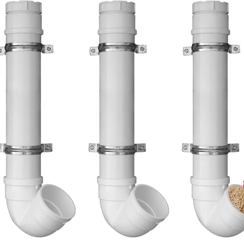 

Automatic Chicken Feeder PVC Pipe Type Chicken Cage Anti-mouse Hanging Cover Chicken Feeder