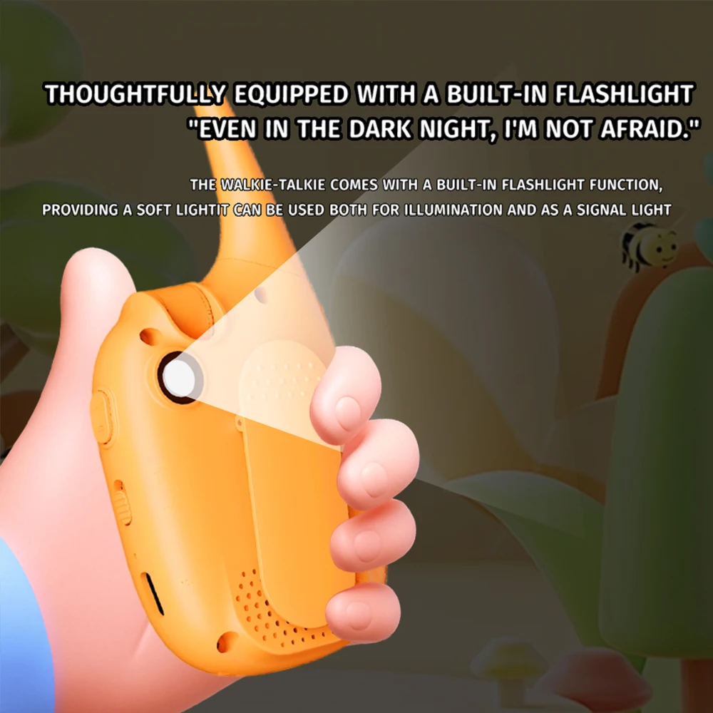 2Pcs Kids Video Walkie Talkies Video Voice Mode Switch Built‑in Flashlight Toy Outdoor Camping Birthday Gift for Boys Girls 3‑12