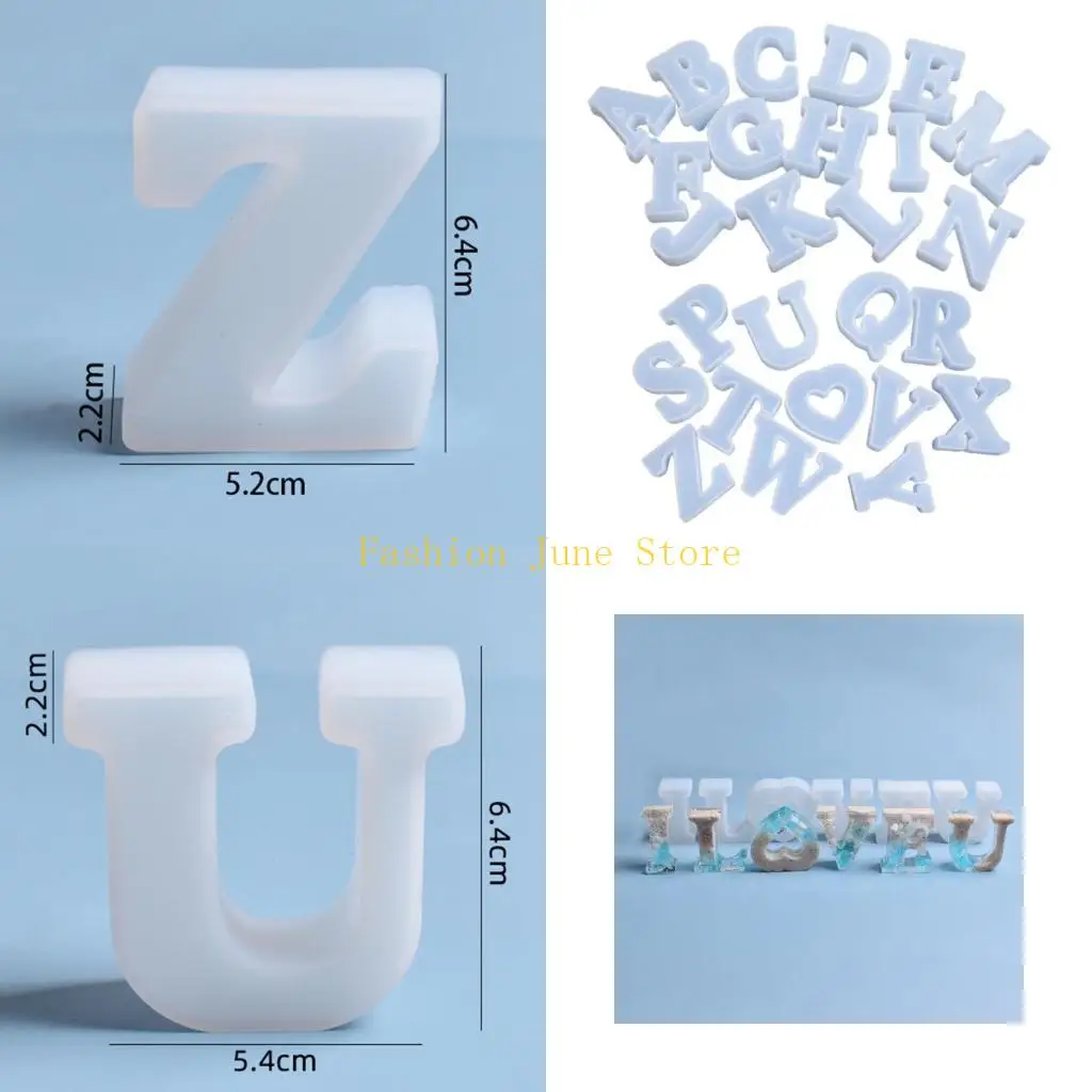 

N5KA DIY Crafts Epoxy Resin Mold A-Z Letters Home Decorations Silicone Mould Handmade Tabletop Decoration Resin Casting Mold