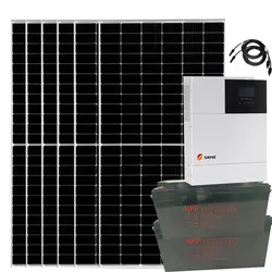 Solar System For Home Complete Kit 5KW 5000W 220V Solar Panel 600W LiFePO4 Lithium Battery 120AH UPS Hybrid Inverter Farm Pool