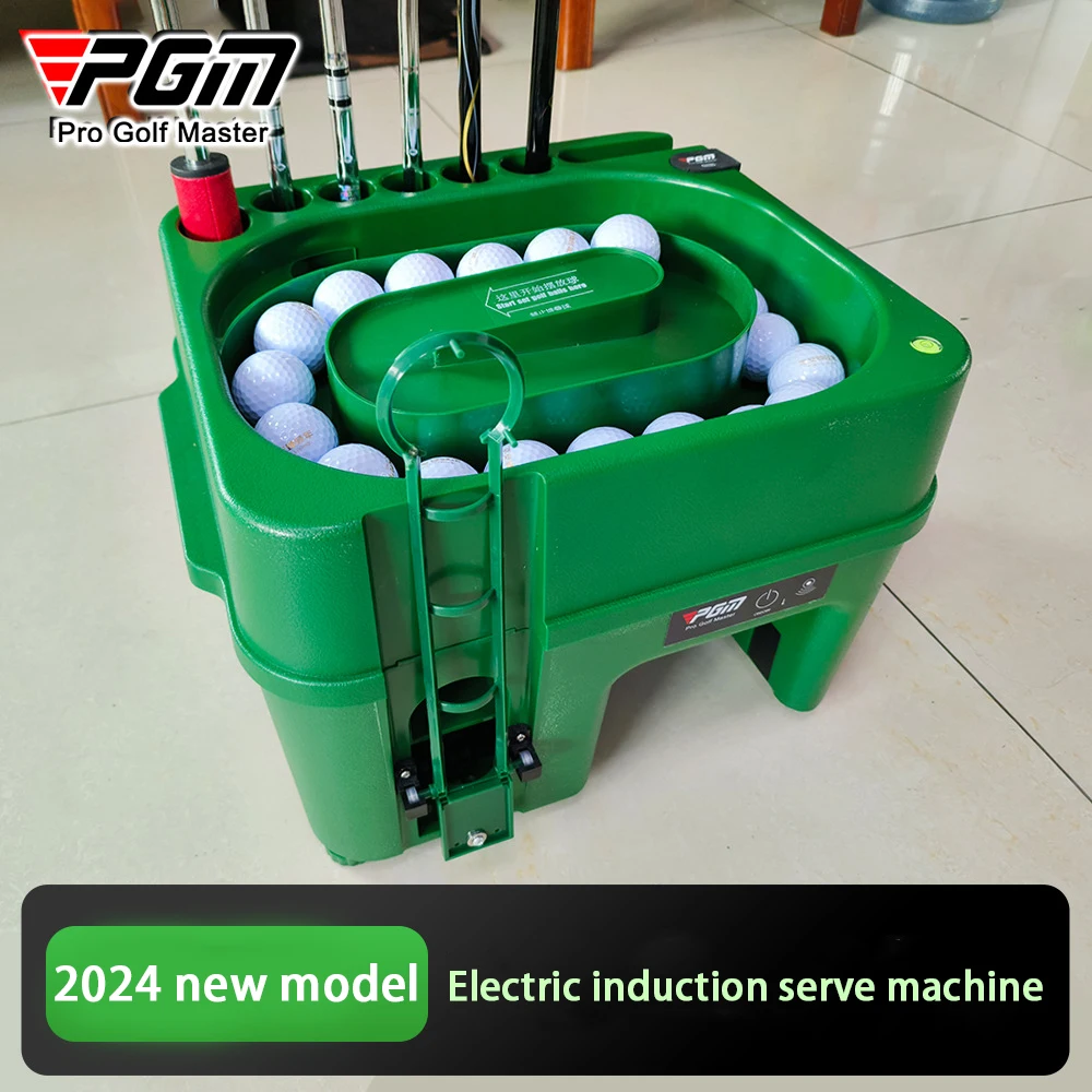 PGM Golf Ball Dispenser Electric Infrared Sensor Tee Automatic Golf Driver Indoor with Club Stand Multifunction Tee Box