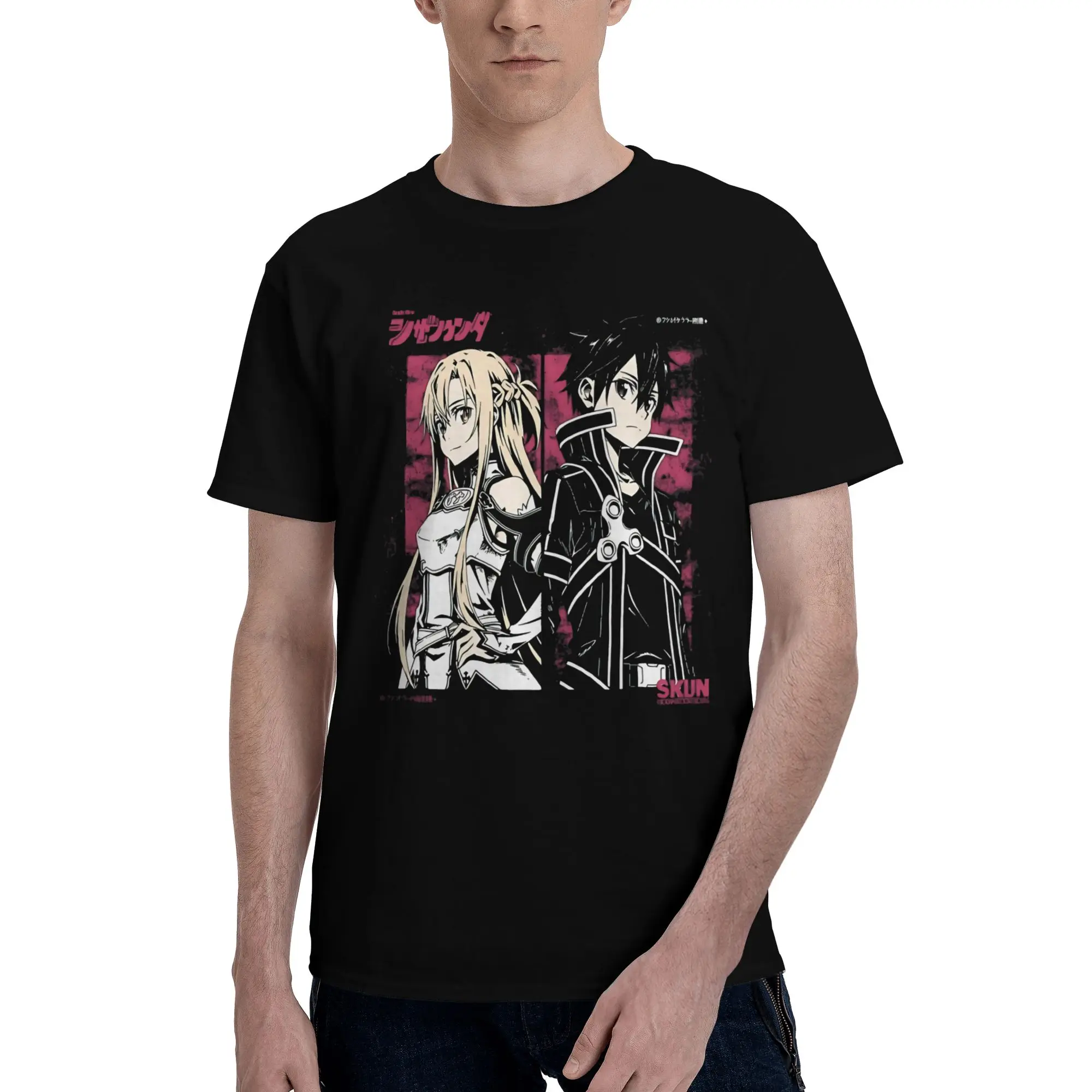 Sword Art Online Neuheit T-Shirt aus 100 % Baumwolle Bandai SAO Tops T-Shirts für Herren