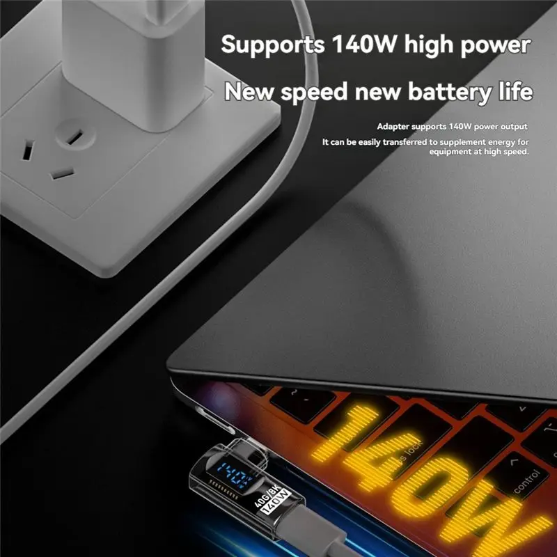 DT21 90 Degree USB C Adapter Right Angle U Shape Type C 40Gbps Data Transfer PD 140W USB4.0 8K 60Hz Converter