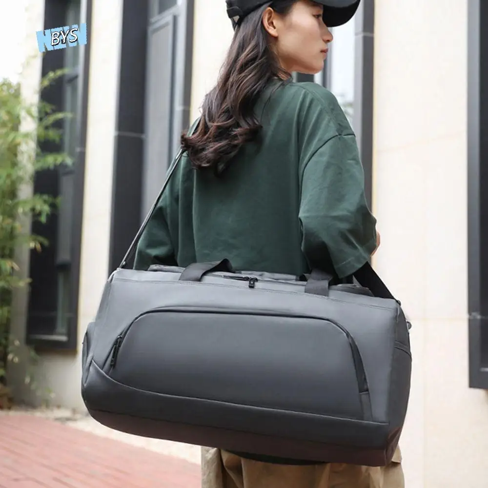 

Large Capacity Travel Duffel Bag Dustproof Waterproof Gym Shoulder Bag Casual with Shoe Compartment Sports Fitness Bag Swimming