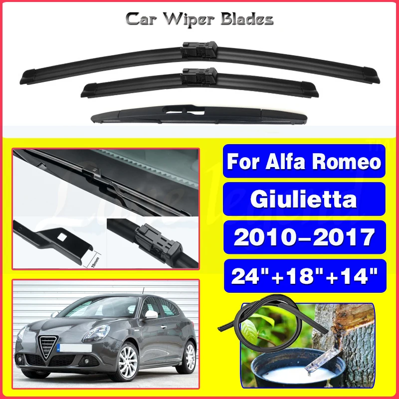 

Wiper Front Rear Wiper Blades Set For Alfa Romeo Giulietta 2010 - 2017 Windshield Windscreen Window 2014 2015 2016 24"+18"+14"