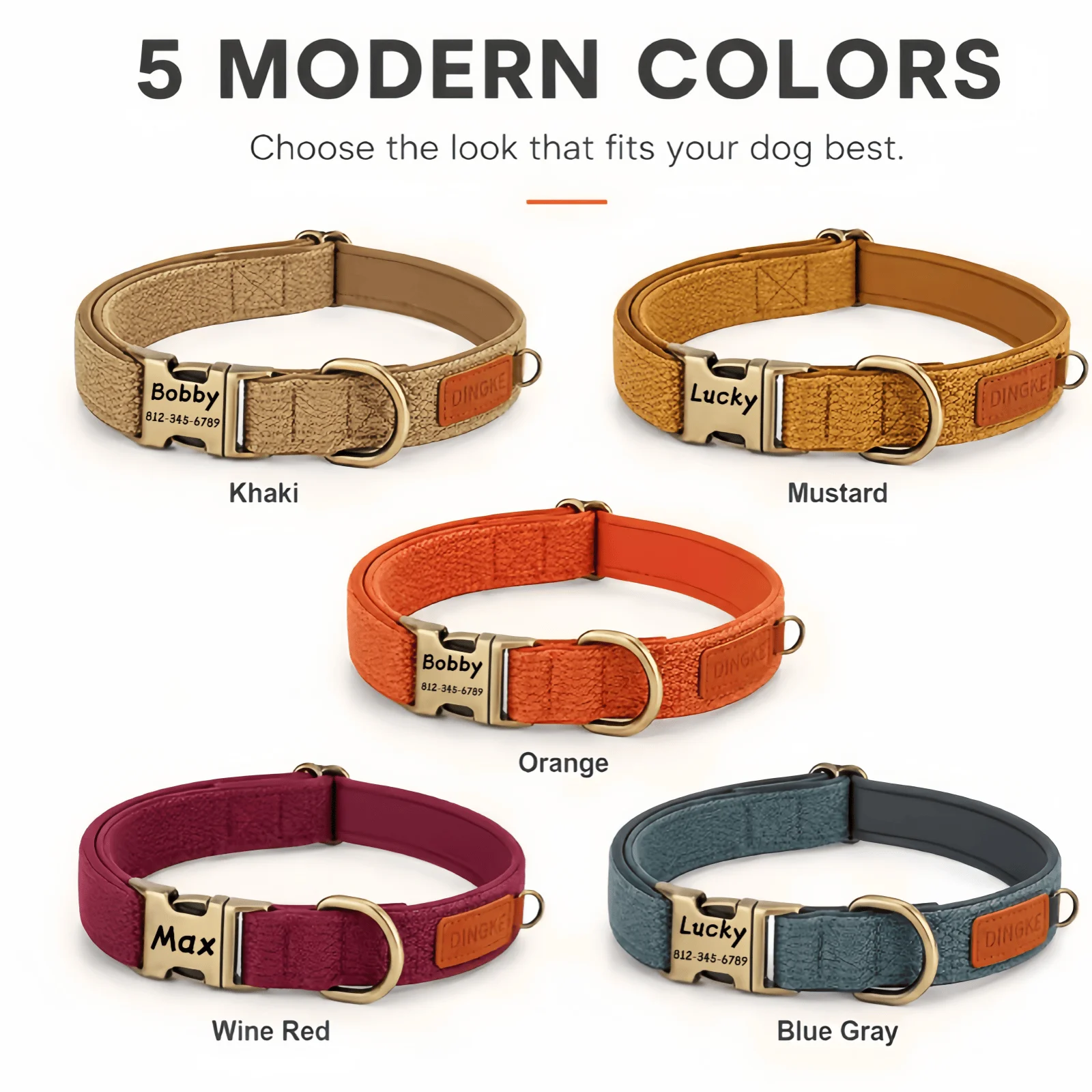 Personalisiertes, individuelles Hundehalsband aus Nylon, kostenlose Gravur mit Haustiernamen, ID-Schnalle, Halskette, verstellbar für kleine, mittelgroße und große Hunde – Detail 3