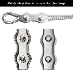 5/10 PCS 304 Stainless Steel Wire Rope Cable Double Column Bolt Clamp Simple Clamp DIY Cable Fastener M2 M3 M4 M5 M6 M8