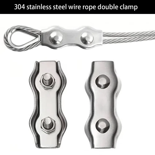 5/10 Uds 304 Cable de cuerda de alambre de acero inoxidable abrazadera de perno de doble columna abrazadera Simple DIY Cable de sujeción M2 M3 M4 M5 M6 M8