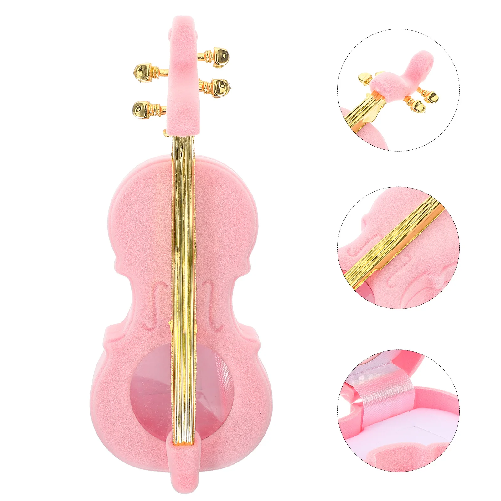 

Small Violin Shaped Jewelry Box Ring Necklace Bracelet Earring Storage Case Organizer Decorative Storage Box Jewelry Organizer