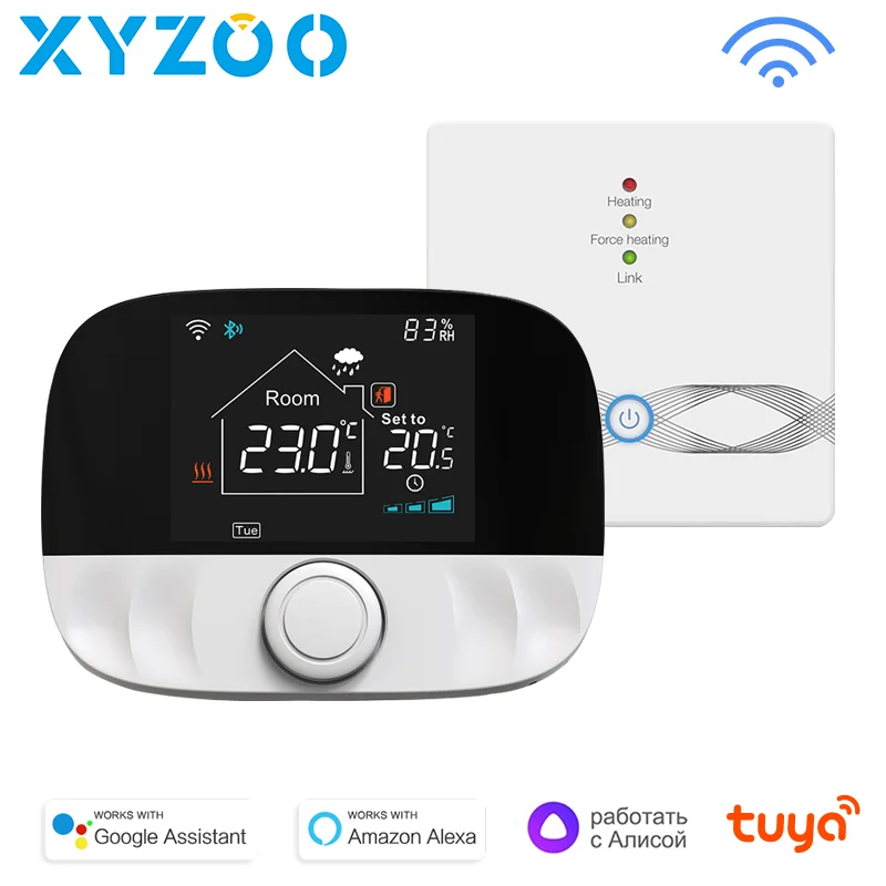 Tuya-Microphone sans fil RF 433, ThermoandreGas, WiFi intelligent, télécommande, régulateur de température, chauffage au sol, Sochi Alice Alexa