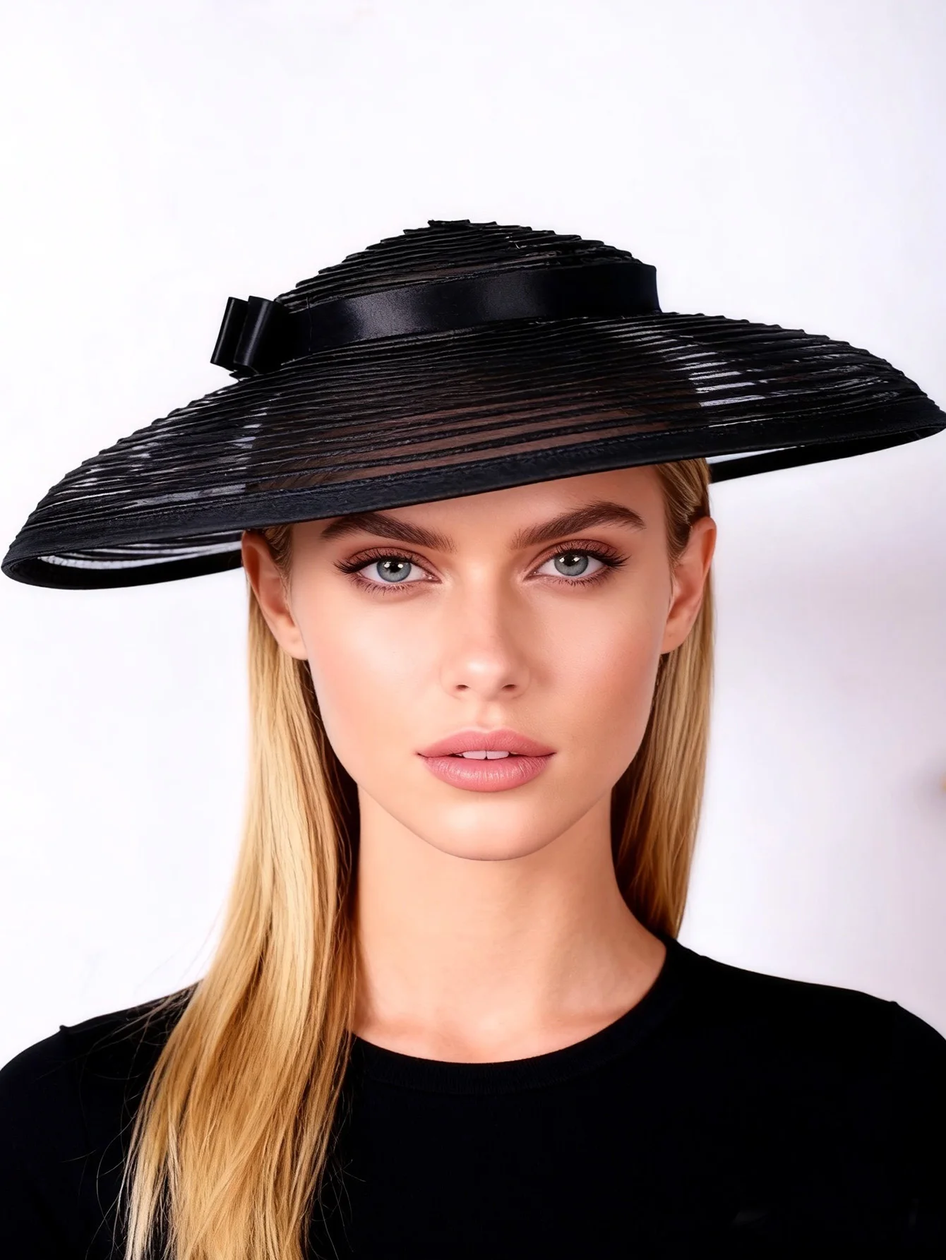 Big Church Pillbox Kapelusze z szerokim rondem Fascynatory Kapelusze dla kobiet Panie Kentucky Lady Bow Party Dress Cocktail Hat Wedding Bridal — zdjęcie 3