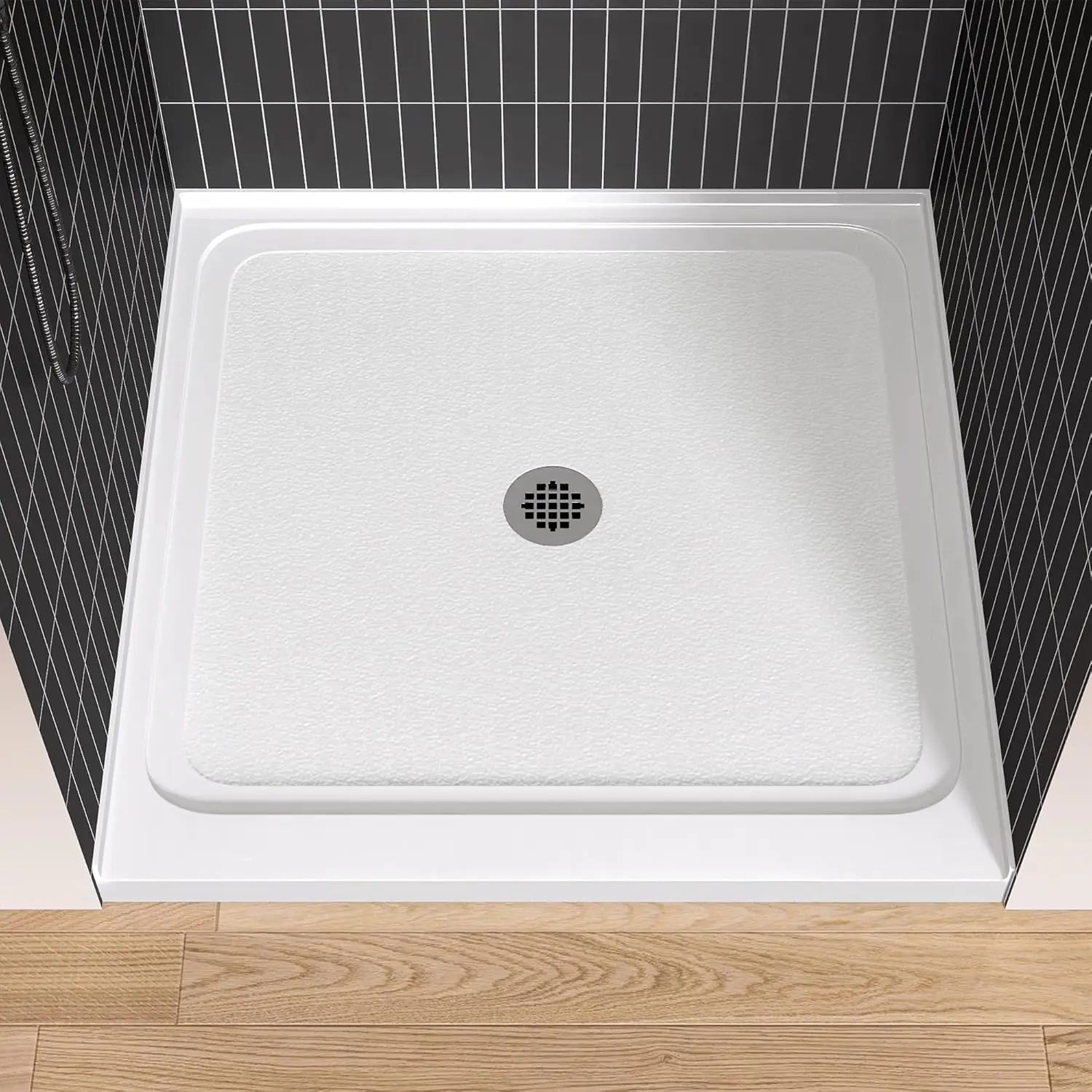 

Shower Base 38 in. L x 38 in. W Glossy White Acrylic Shower Pan Center Drain With Non-Slip Textured Surface Floor Base for Walk